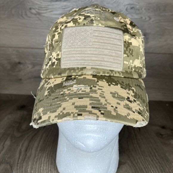 Kbethos Digital Camo Womens Hat American Flag Distressed Adjustable Cap - Picture 2 of 12